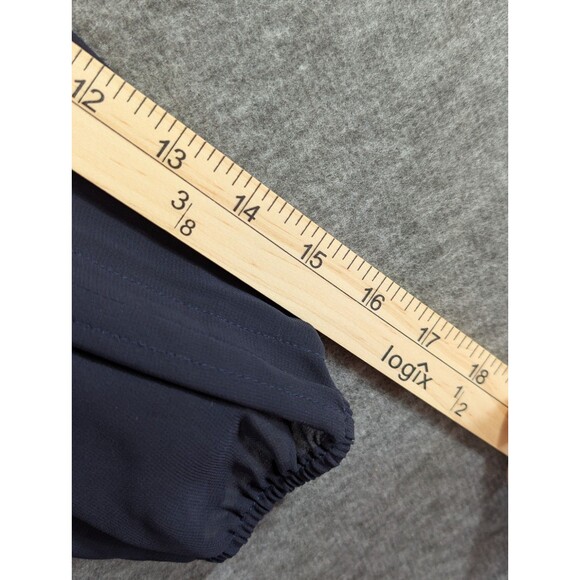 Sweet Storm Dress Peek a Boo Sleeve Navy Orange Detail Womans Size Small - Picture 9 of 16